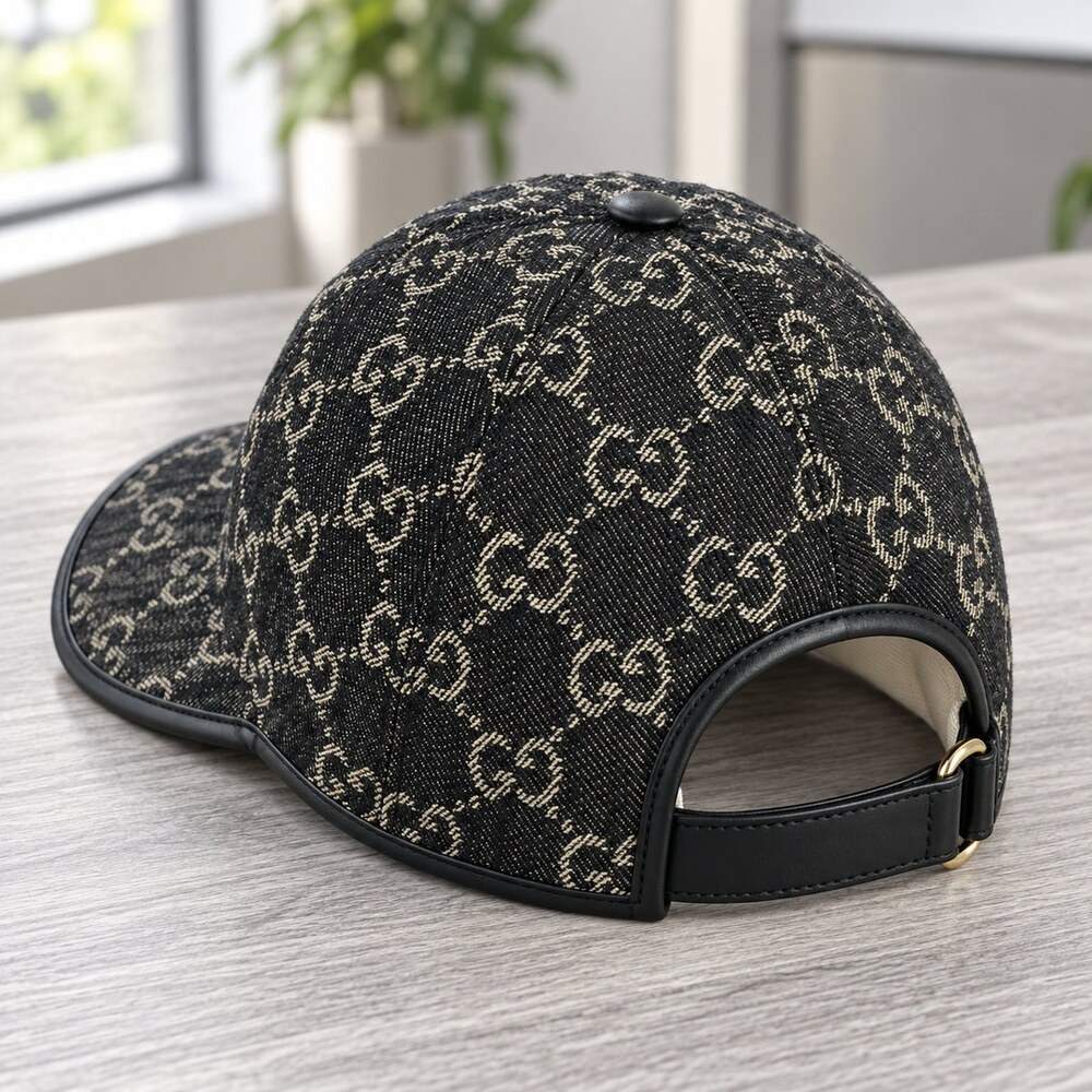 Gucci Black GG Monogram Baseball Cap - Picture 4 of 6